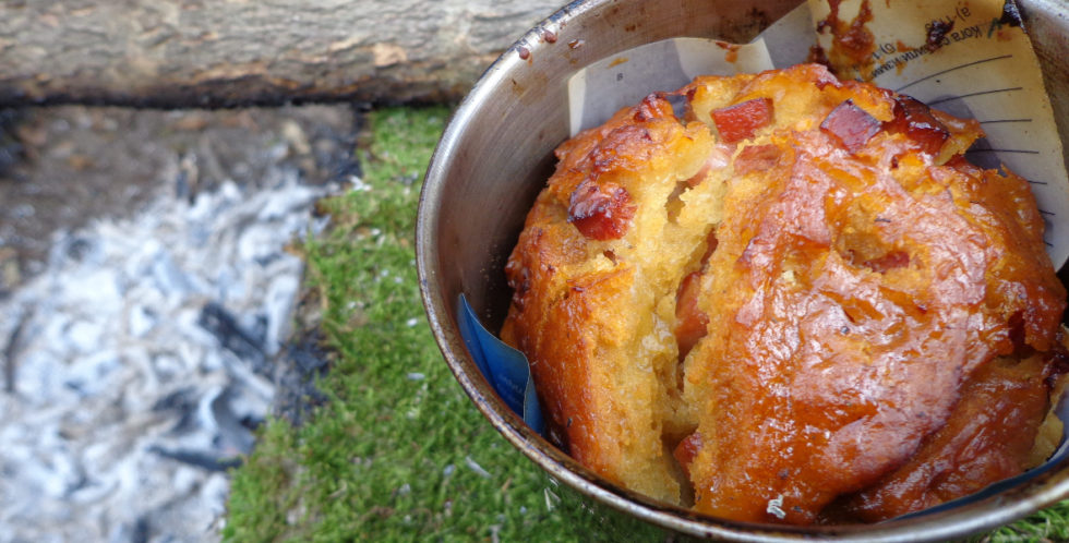Bannock cake bread in a silver bowl