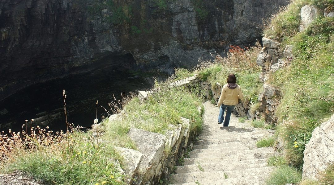 View down the Whaligoe steps